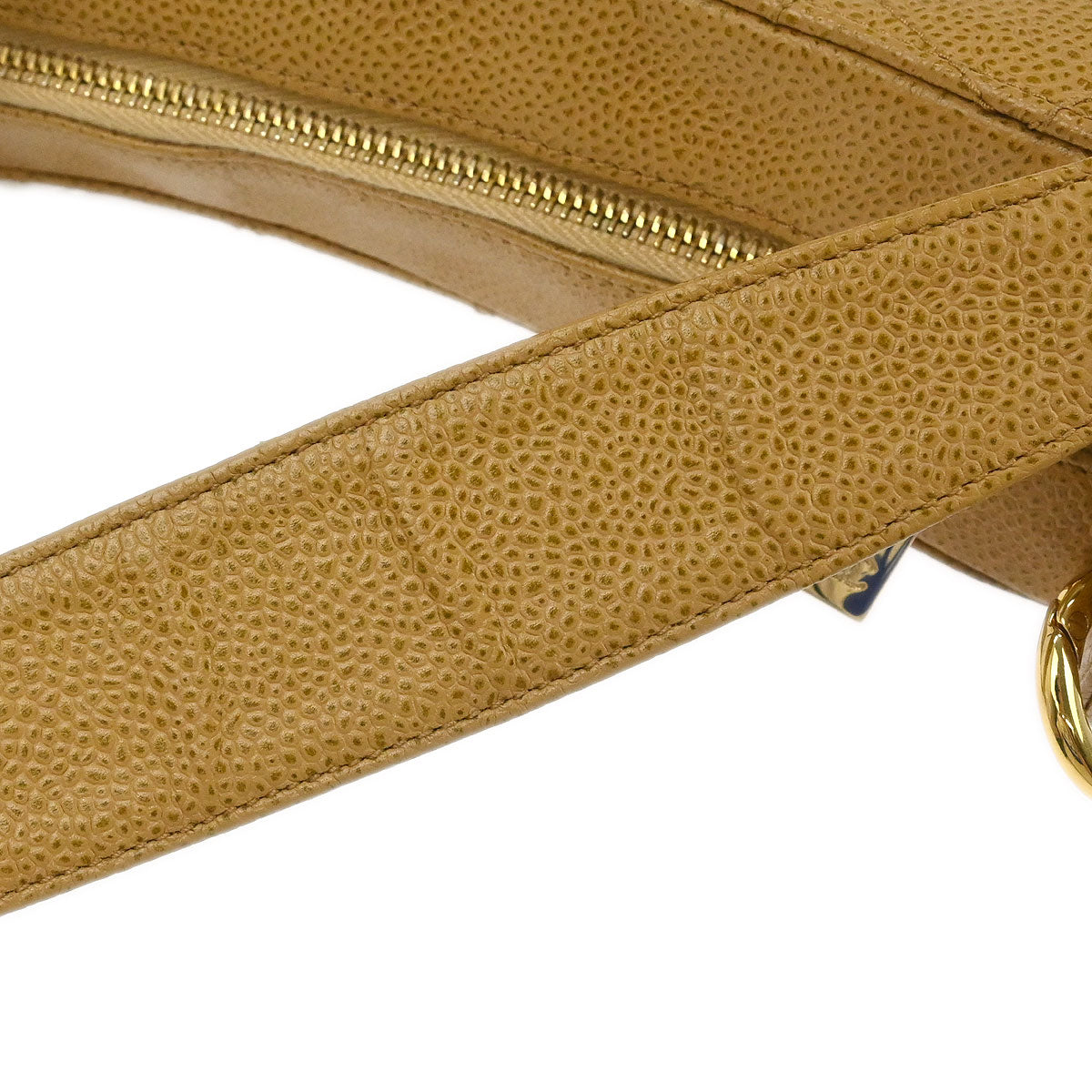 Chanel Beige Caviar Skin Hobo Handbag