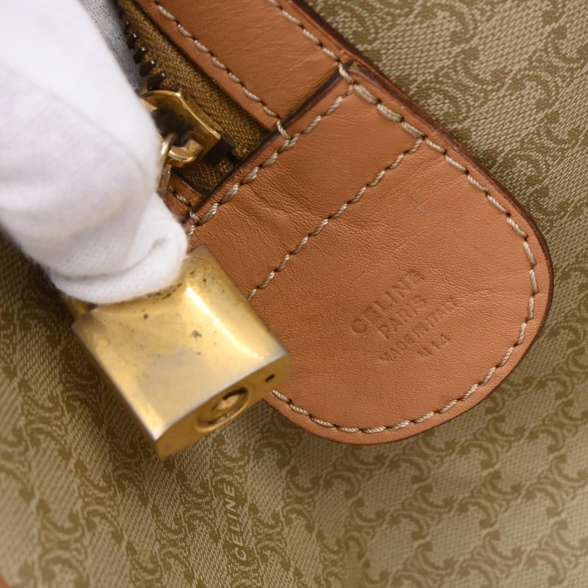 Celine Beige Macadam Duffle Handbag