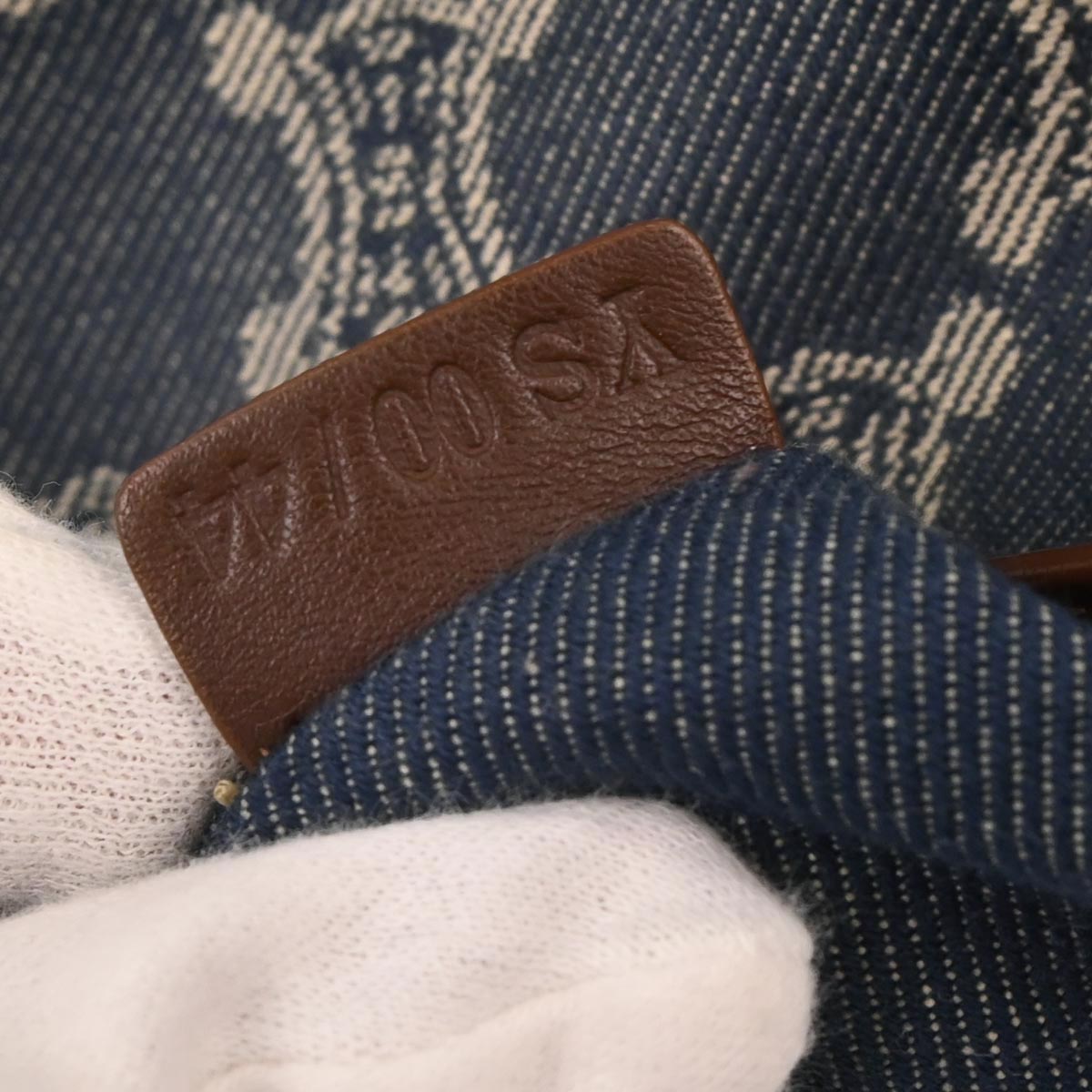 Celine Blue Denim Macadam Handbag