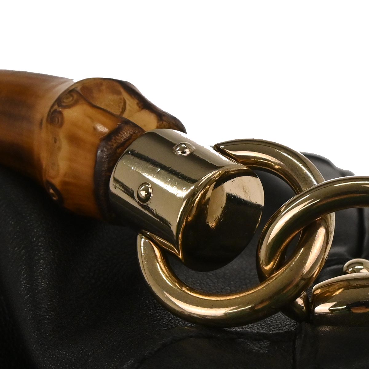 Gucci Black Bamboo 2way Shoulder Handbag