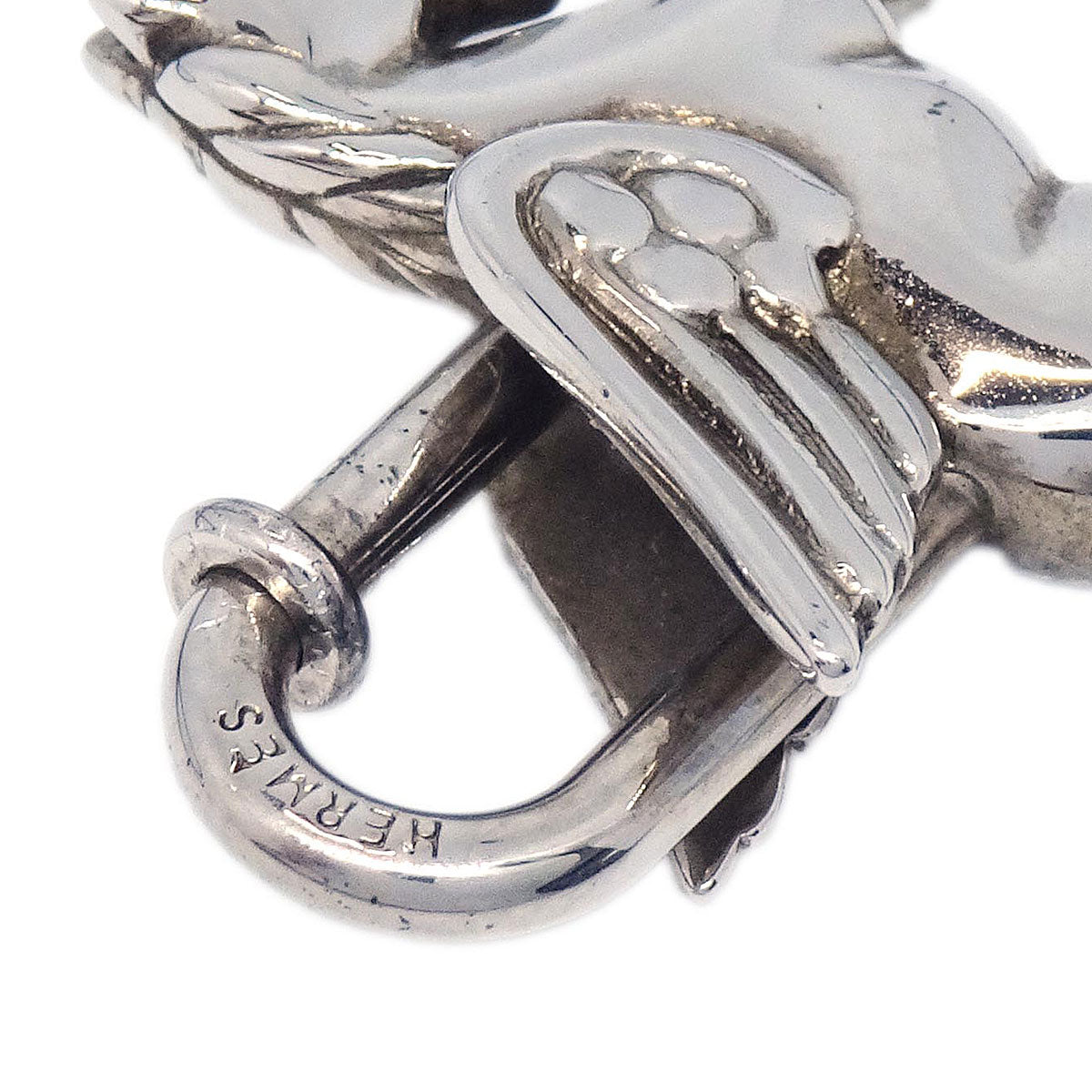 Hermes Le Cheval Pegasus Necklace Silver