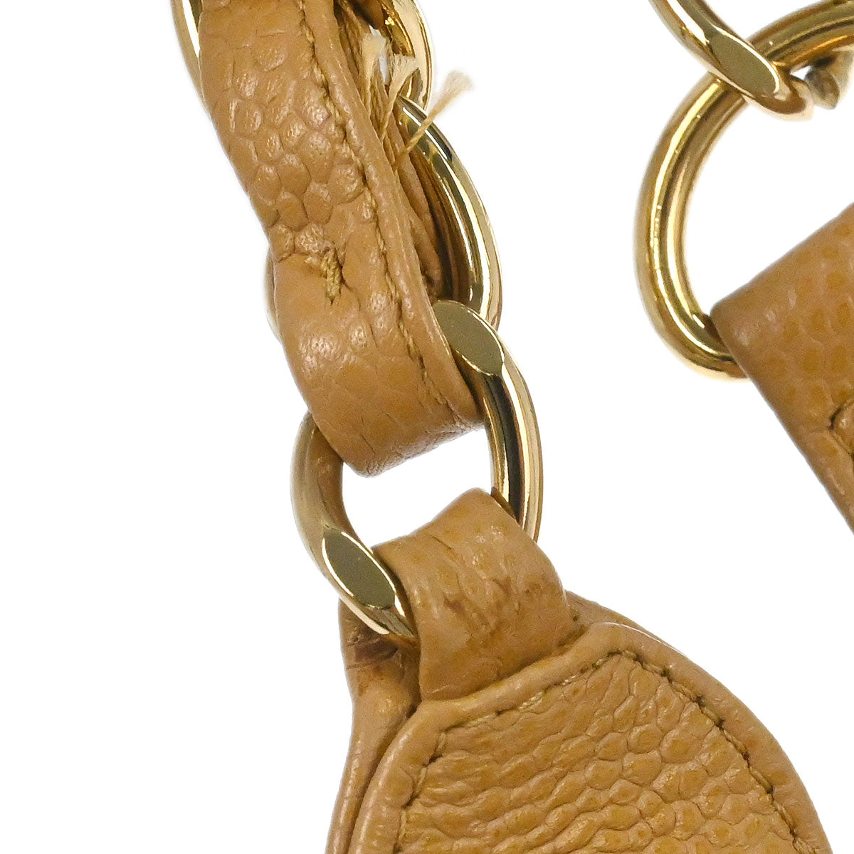 Chanel 2003-2004 Beige Caviar Skin Chain Shoulder Bag