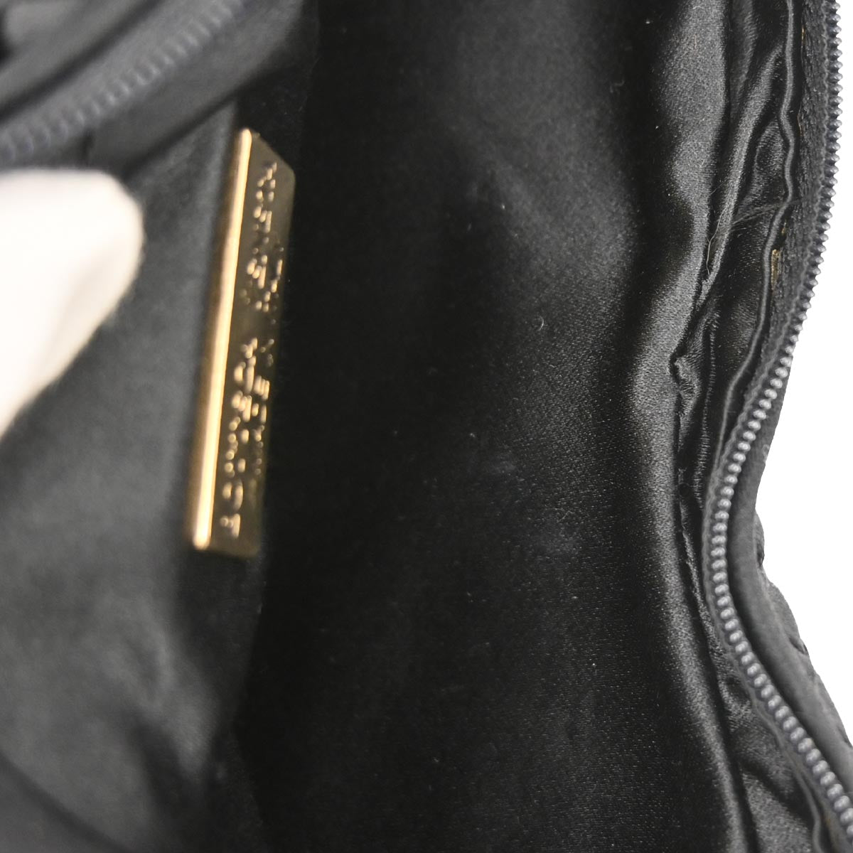 Bottega Veneta Black Satin Intrecciato Shoulder Bag