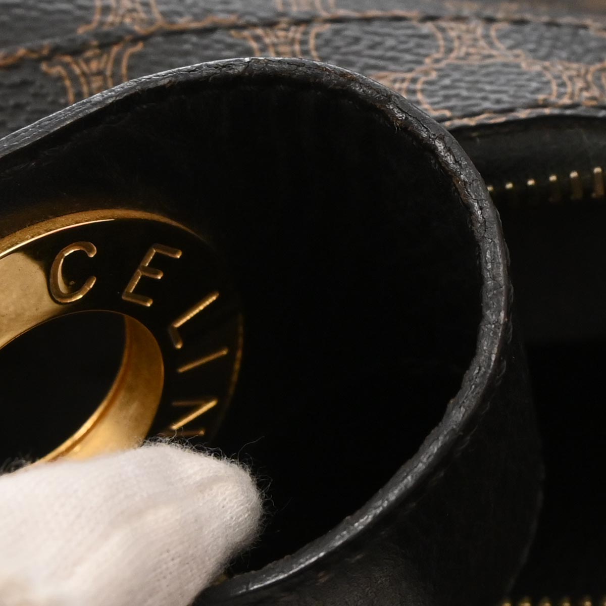 Celine Black PVC Macadam Shoulder Bag