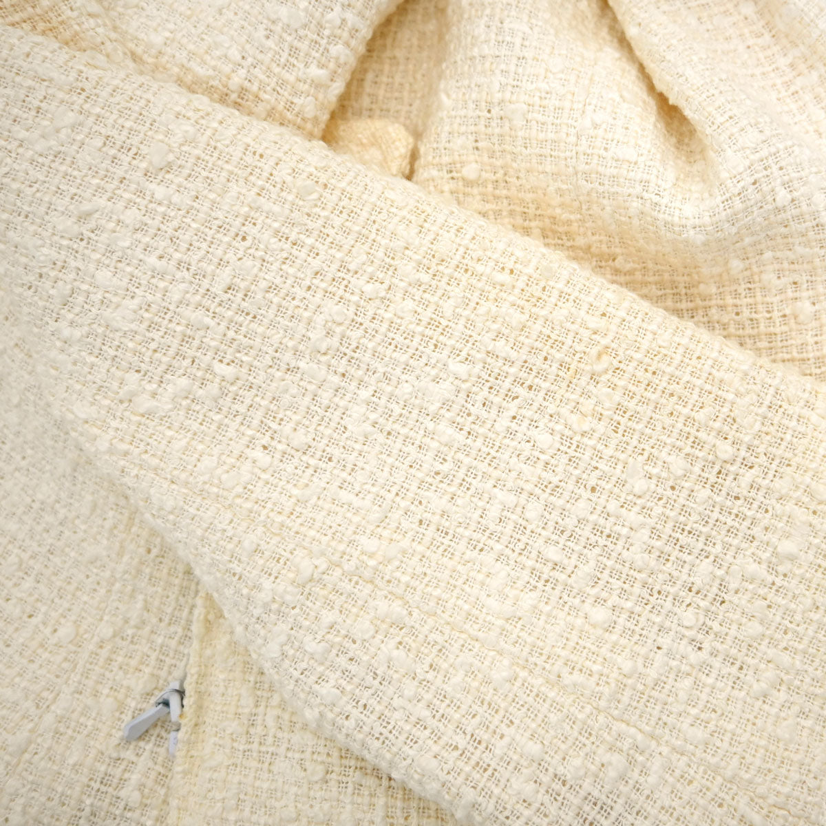Chanel 2004 Collarless Tweed Jacket Ivory #38