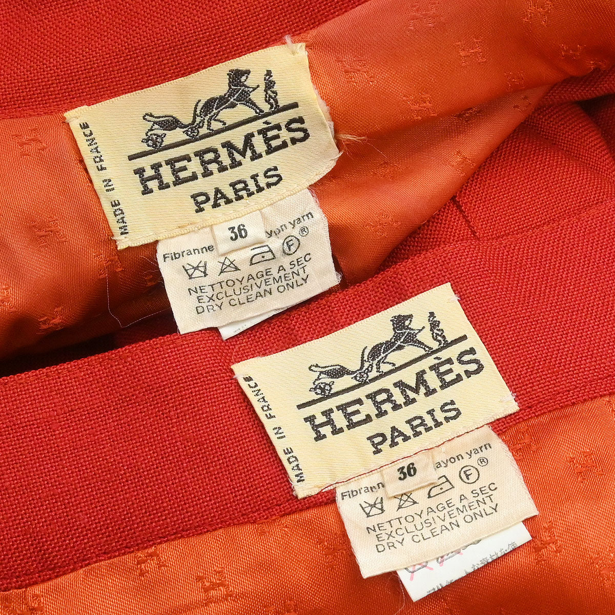 Hermes Setup Suit Jacket Skirt Red #36
