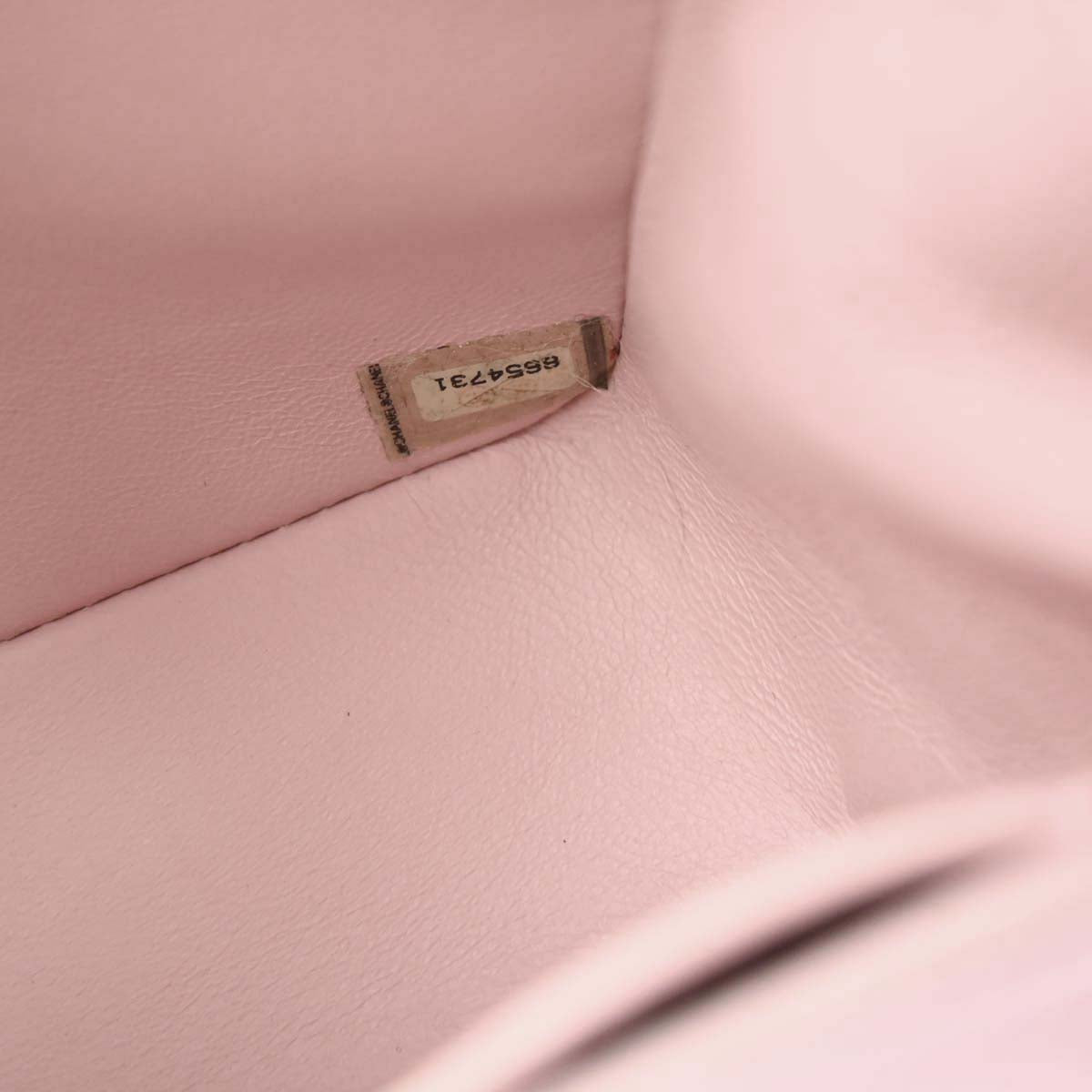 Chanel Pink Caviar Skin Mini Classic Square Flap Bag 17