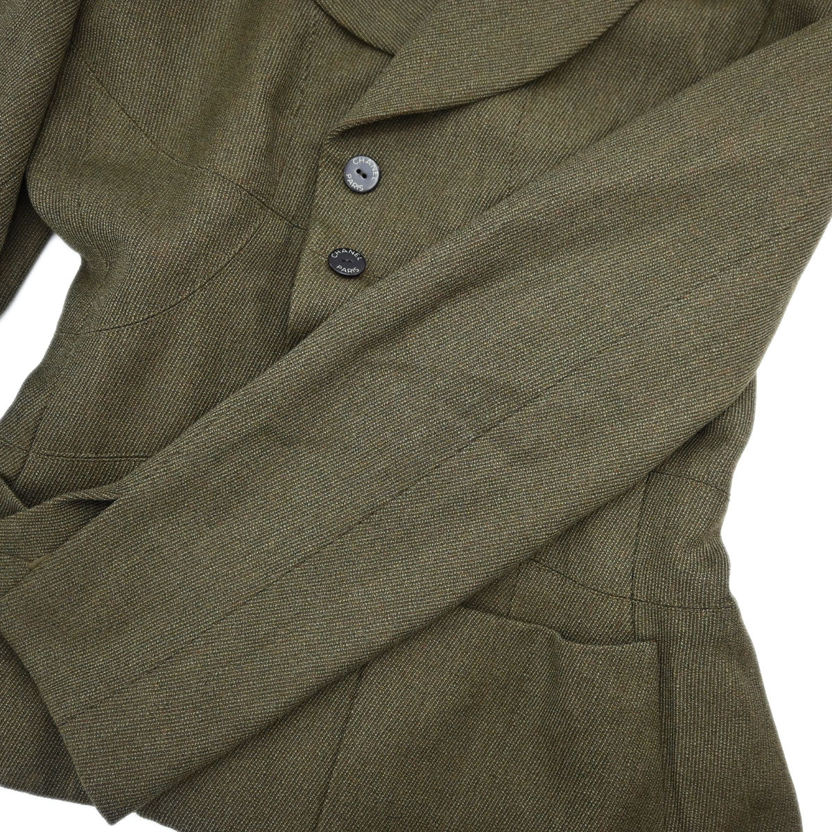 Chanel 1999 Single Breasted Jacket Khaki #38