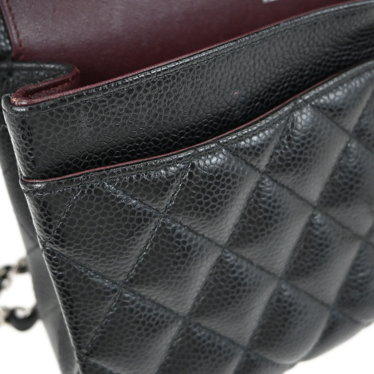 Chanel 2019 Black Caviar Skin Small Classic Double Flap Shoulder Bag