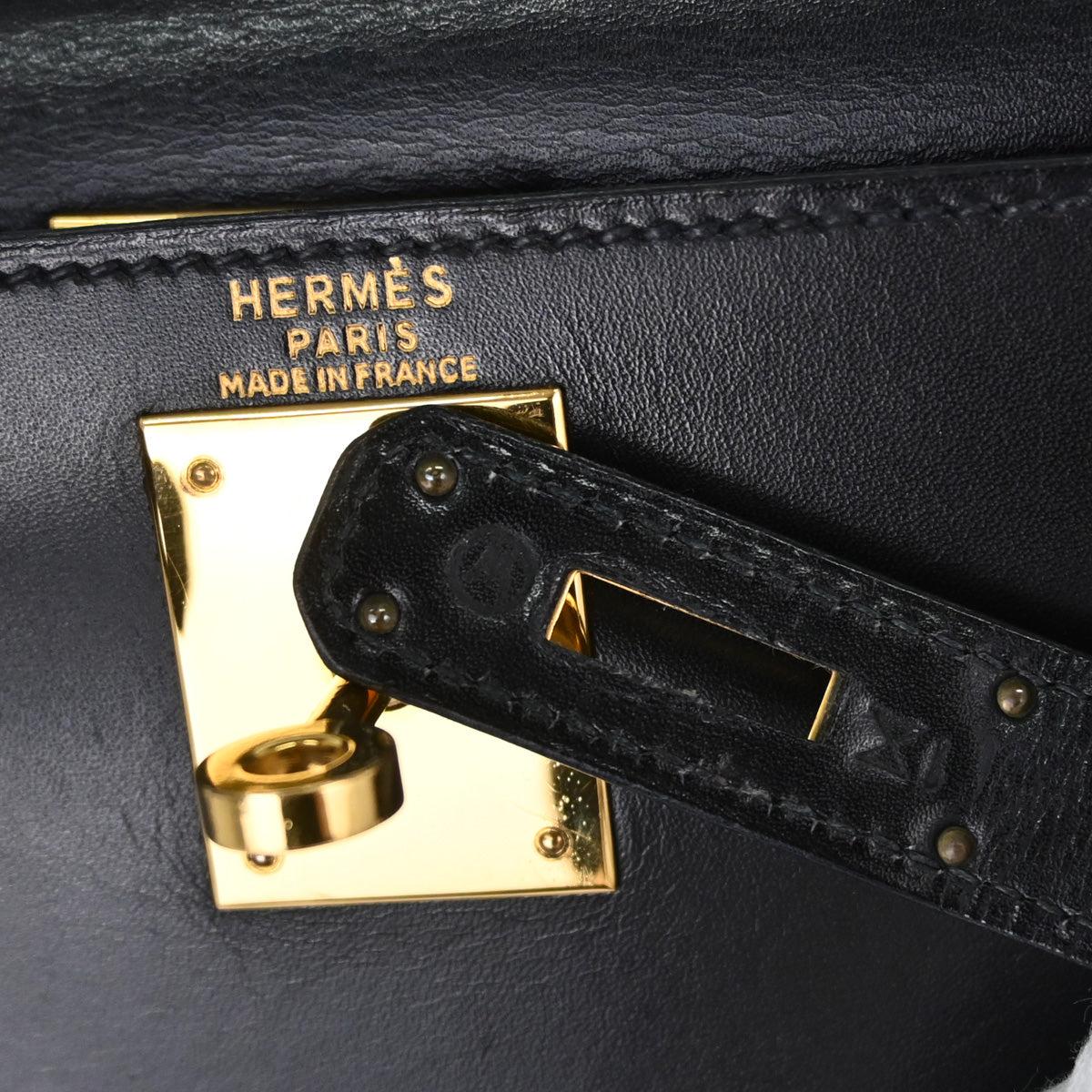 Hermes Black Box Calf Kelly 28 Sellier 2way Shoulder Handbag