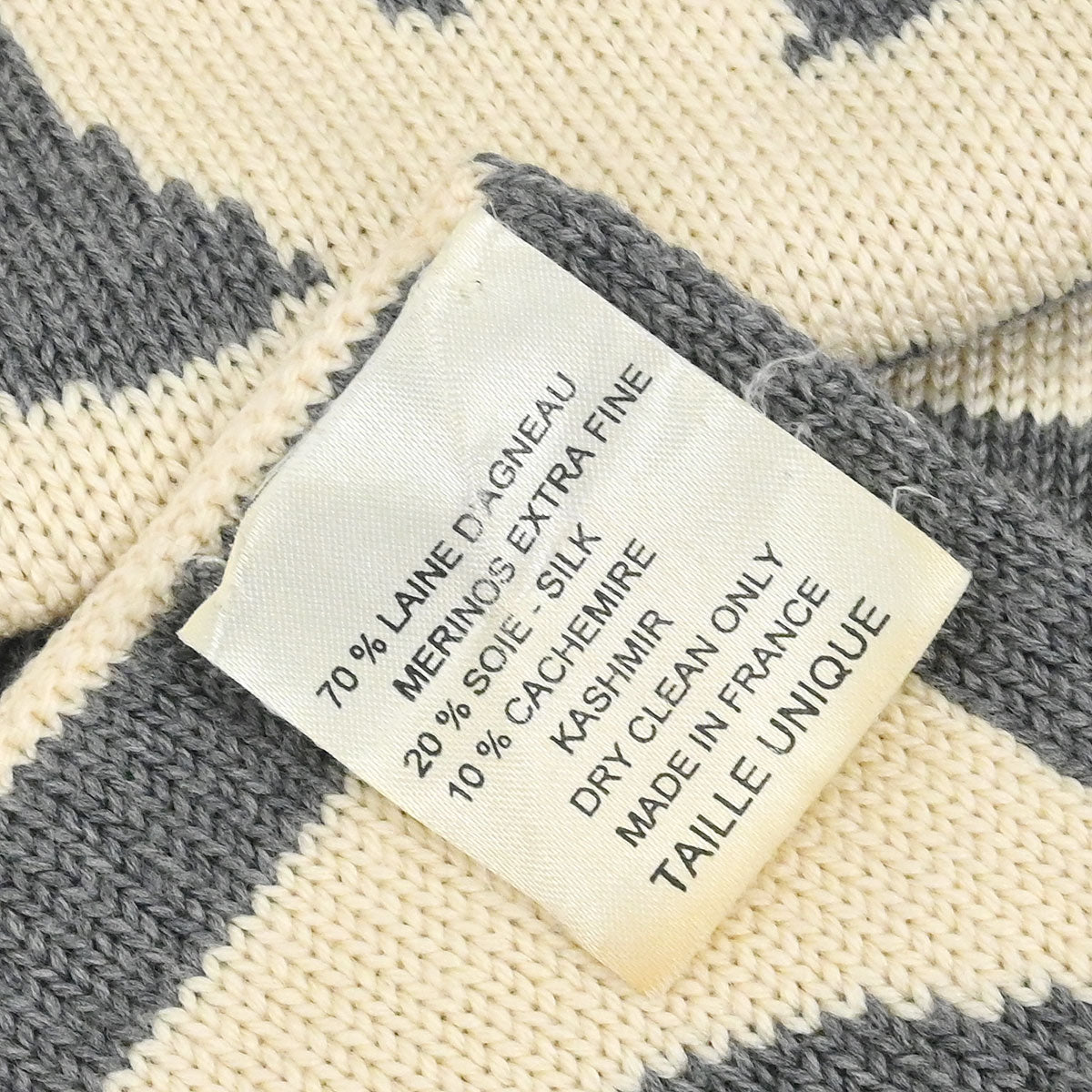 Chanel Sport Line Scarf Shawl Muffler White Gray Small Good