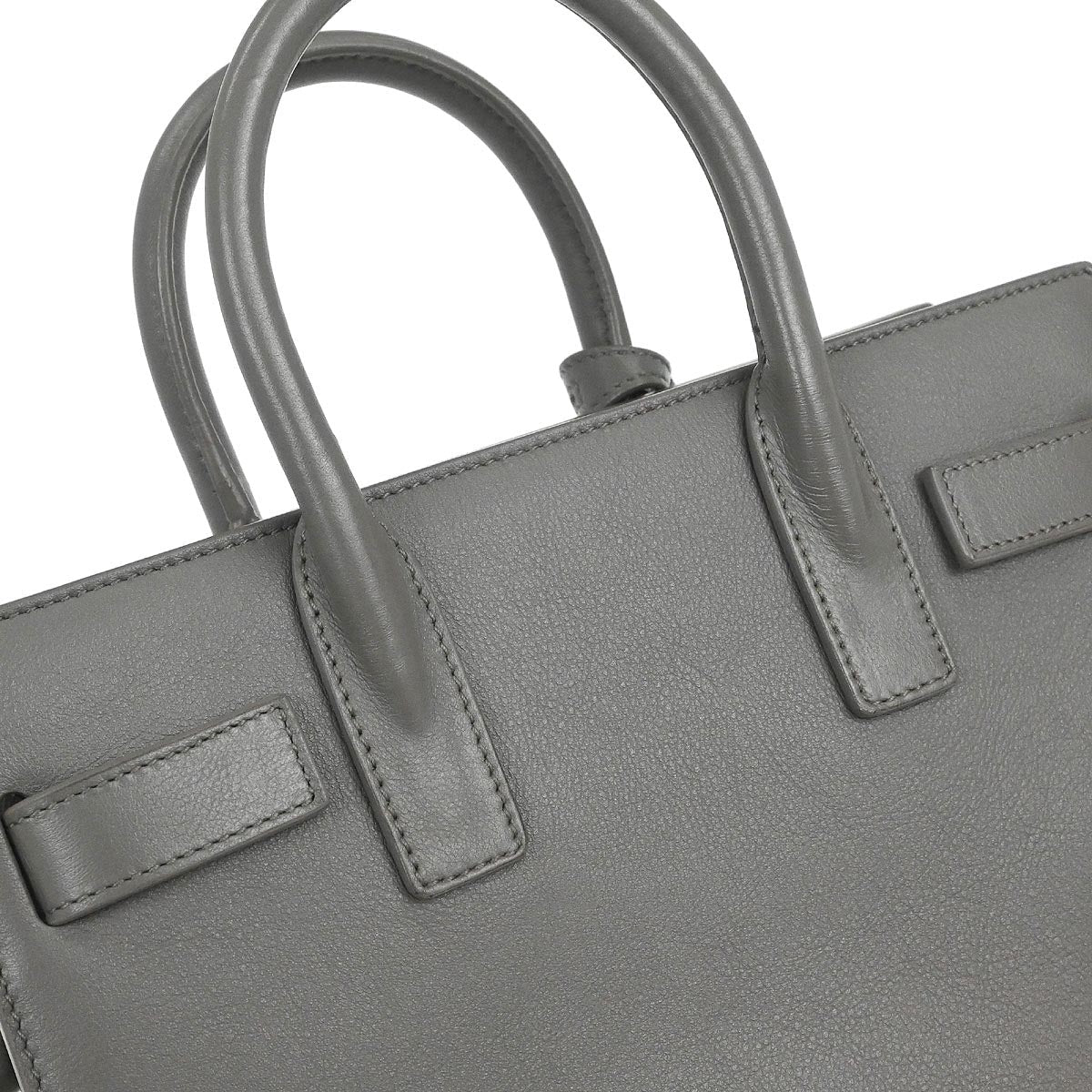 Saint Laurent Gray Calfskin Sac de Jour 2way Shoulder Handbag