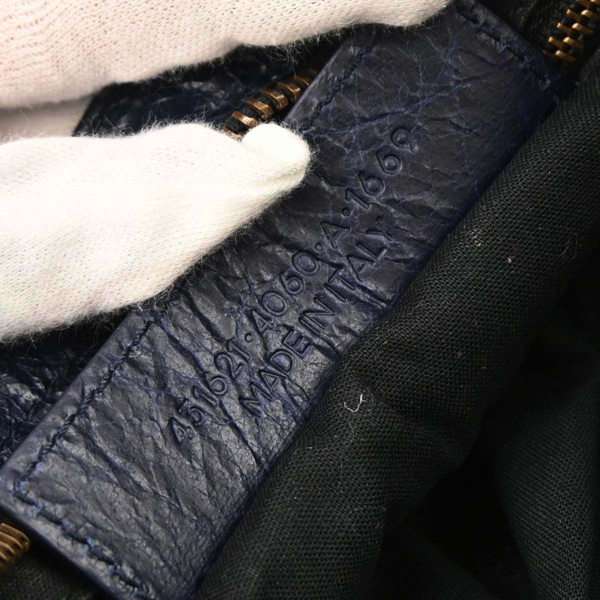 Balenciaga Navy Goatskin City Small 2way Shoulder Handbag