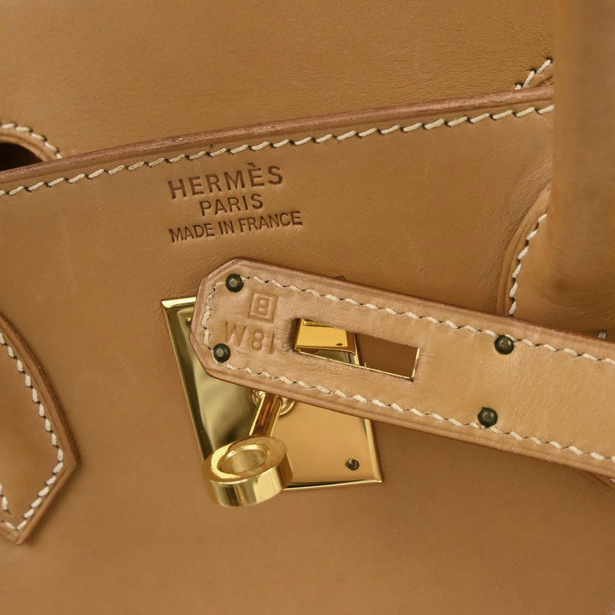 Hermes Natural Vache Haut a Courroies 32 Handbag