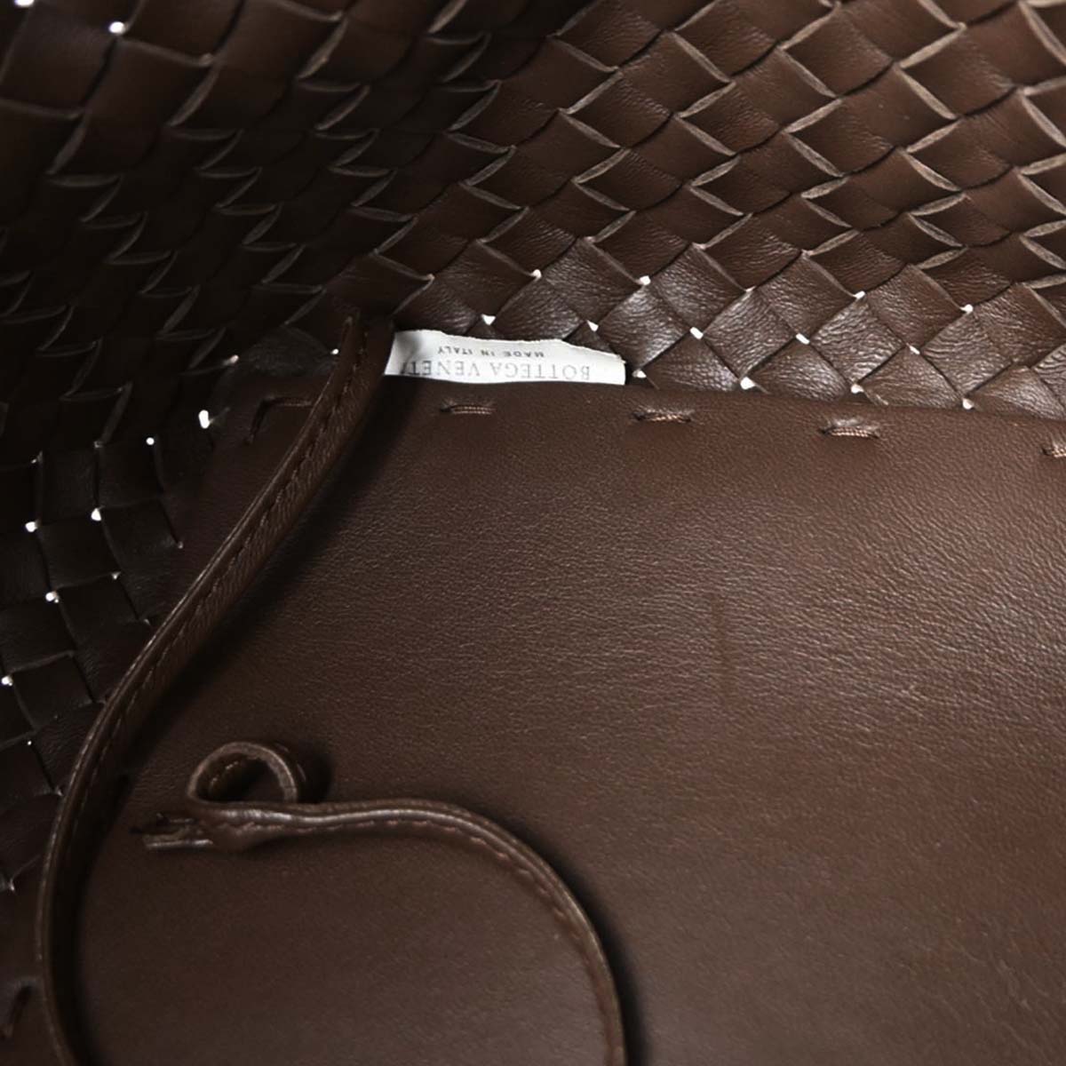 Bottega Veneta Brown Lambskin Intrecciato Tote Handbag