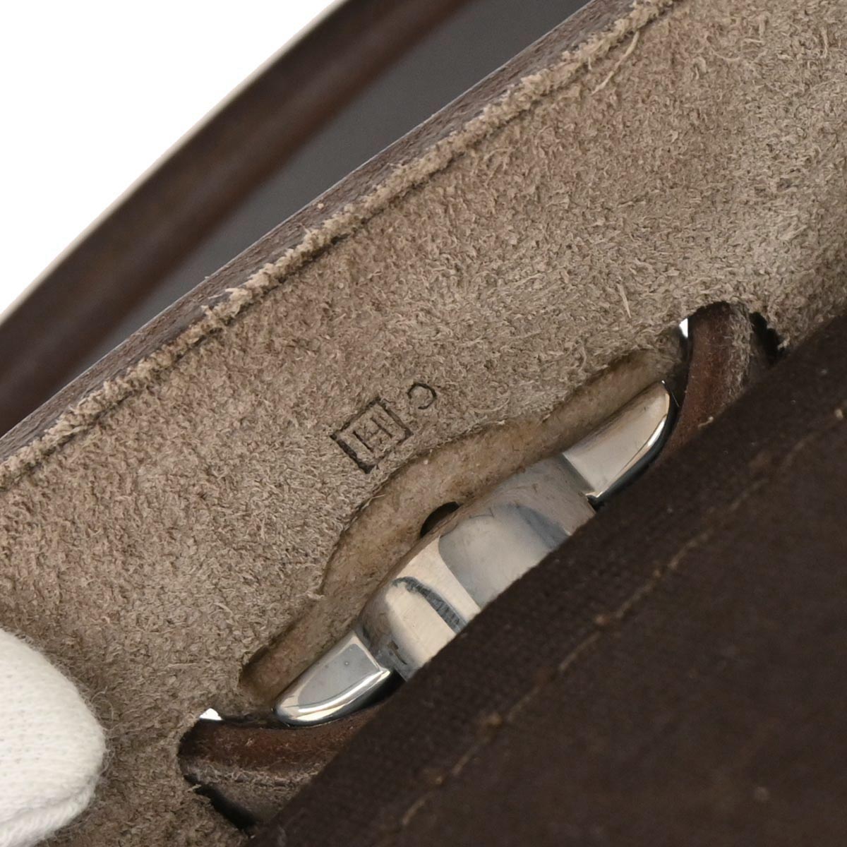 Hermes Brown Toile Officier Herbag PM 2 in 1 Shoulder Handbag