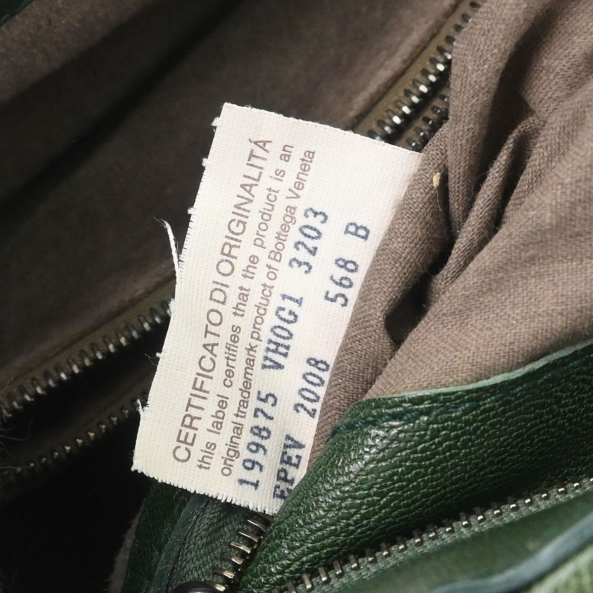 Bottega Veneta Green Leather Tote Handbag