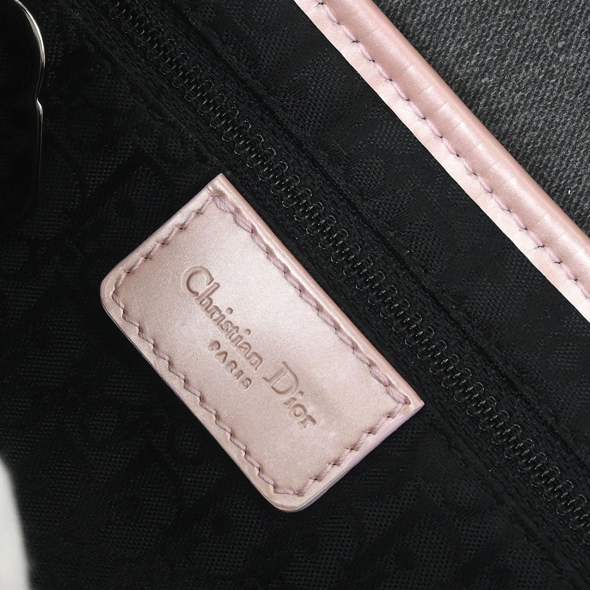 Christian Dior Gray Pink Denim Saddle Handbag