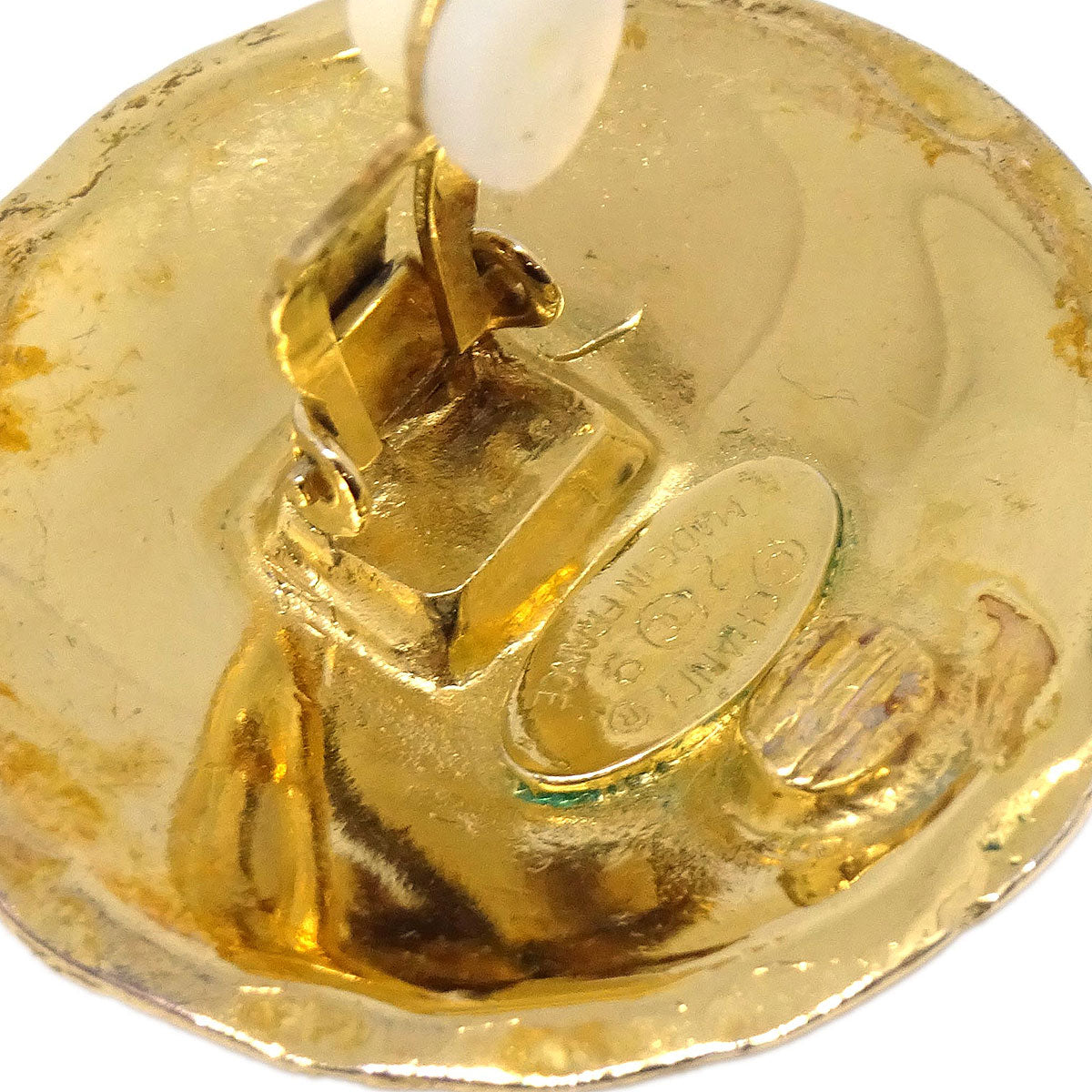 Chanel Button Clip-On Earrings Gold 29