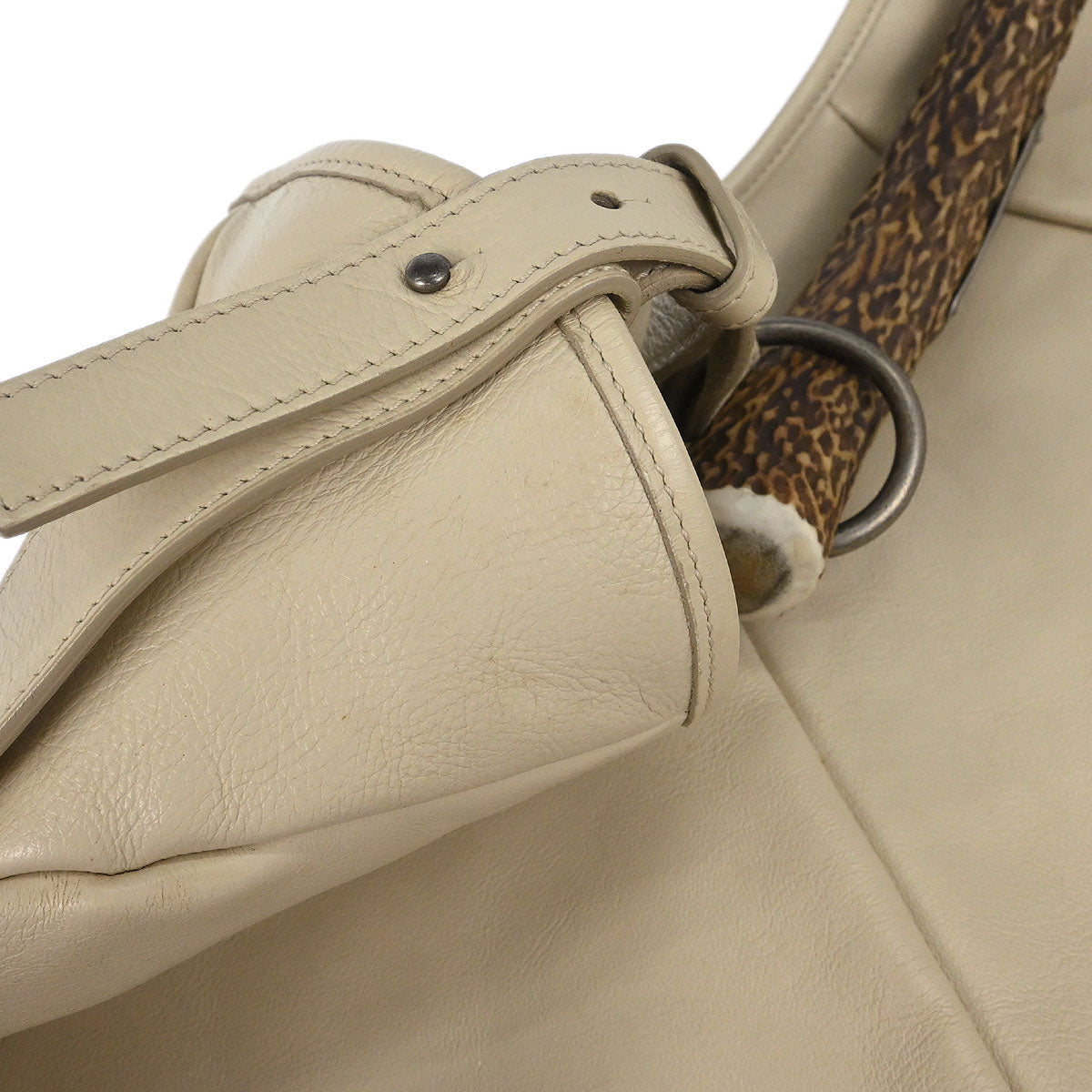 Yves Saint Laurent Ivory Large Mombasa Handbag