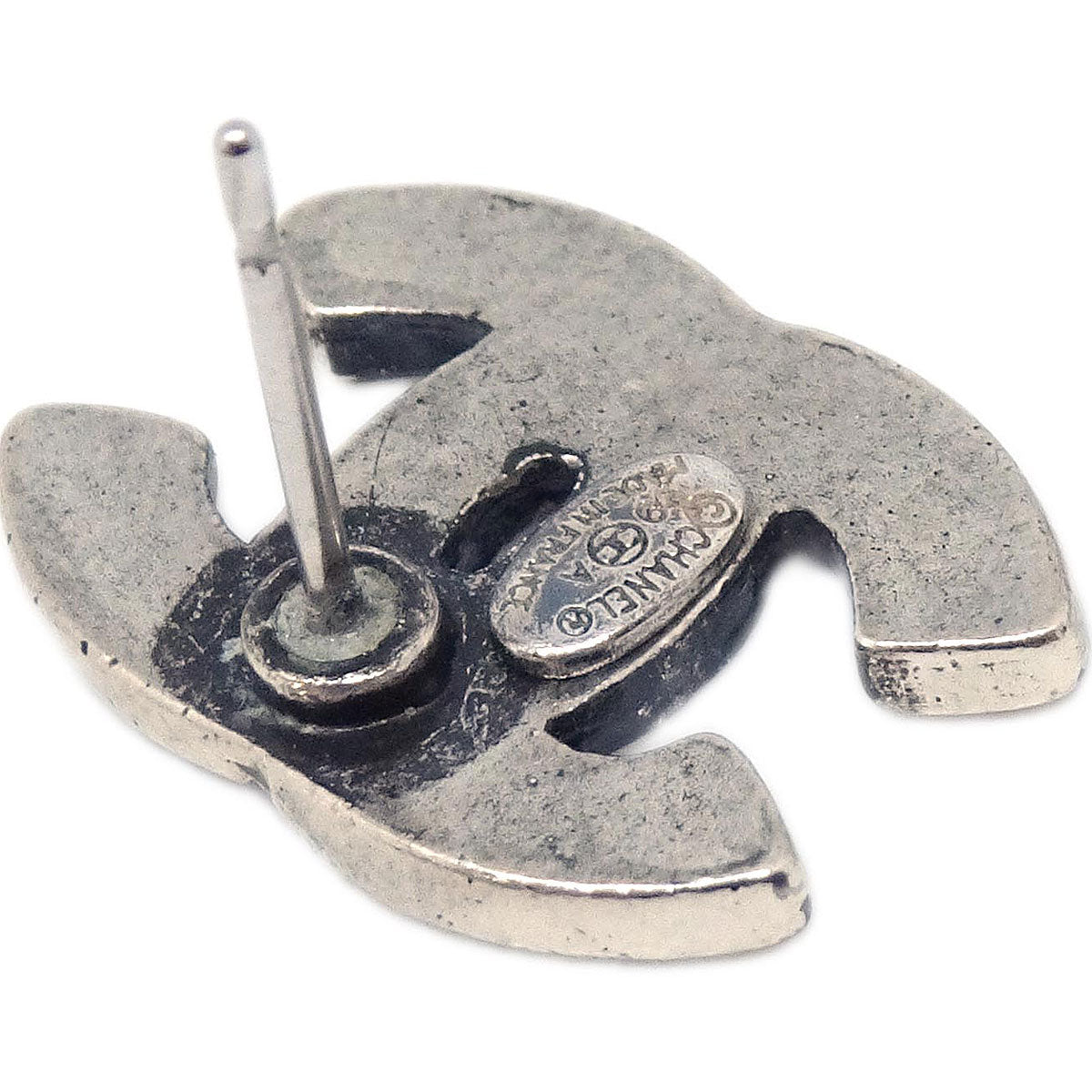 Chanel CC Pierced Earrings Silver 99A