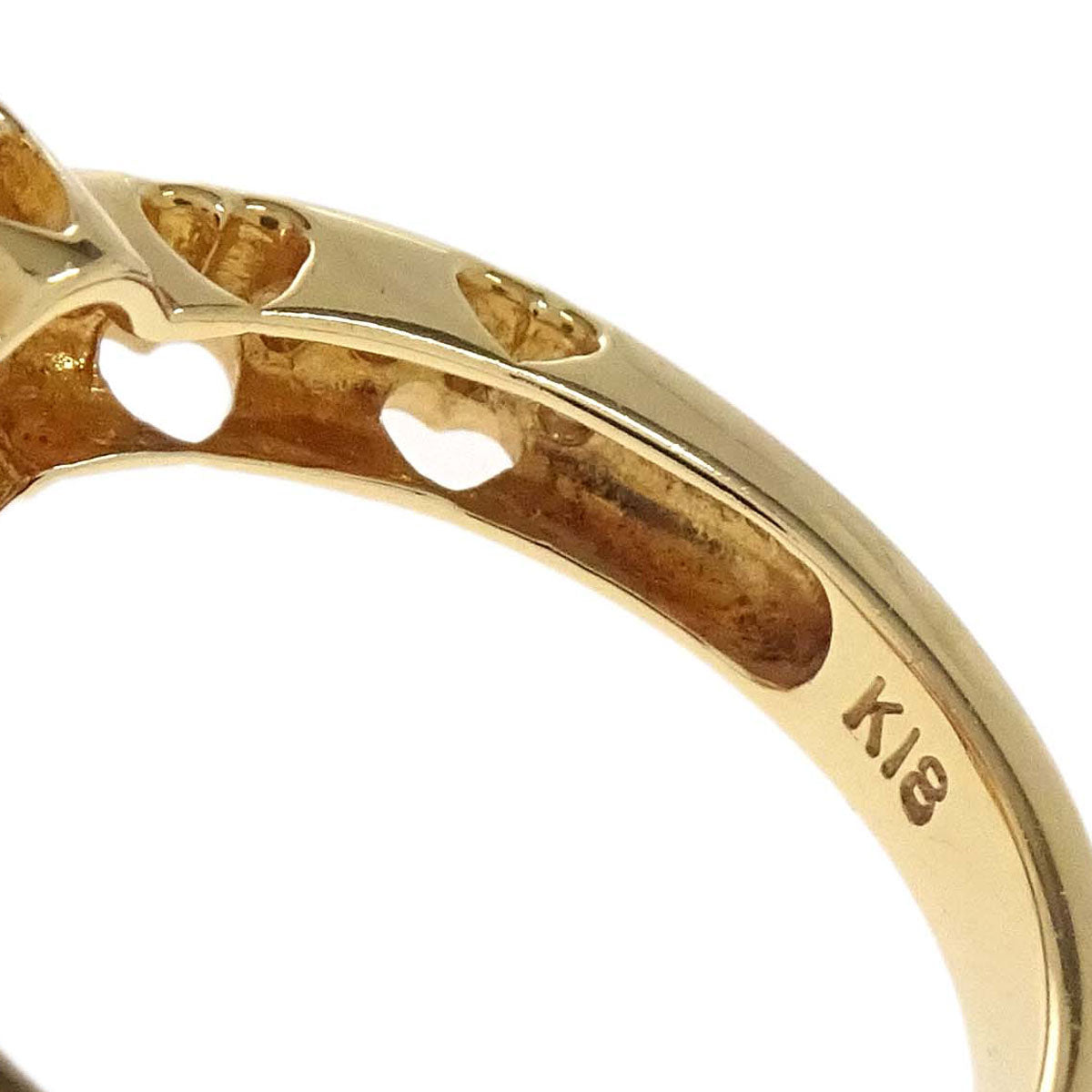 YG Heart Ring 18K Diamond Gold #51 Jewelry