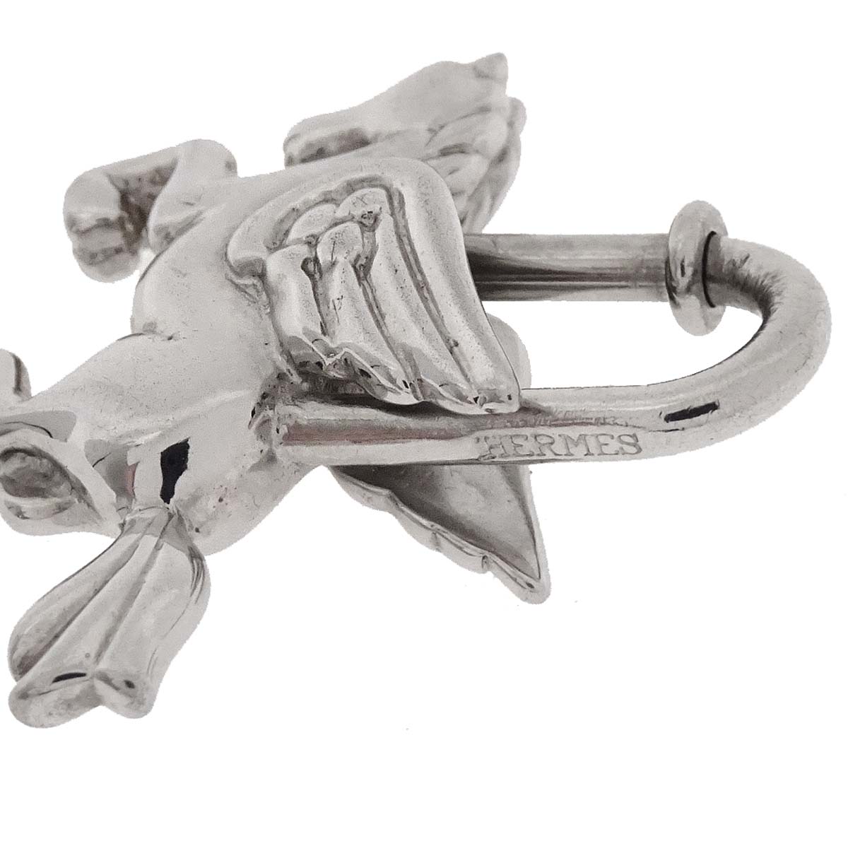 Hermes 1993 Le Cheval Pegasus Cadena Silver Small Good