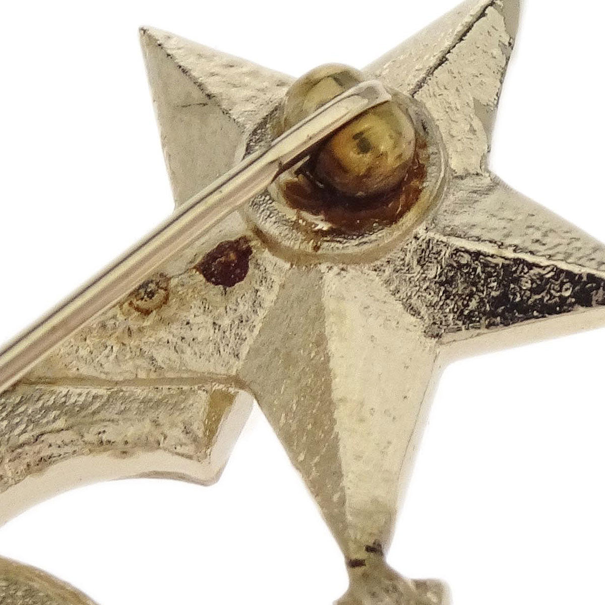 Chanel Star CC Brooch Pin Gold Rhinestone A17C