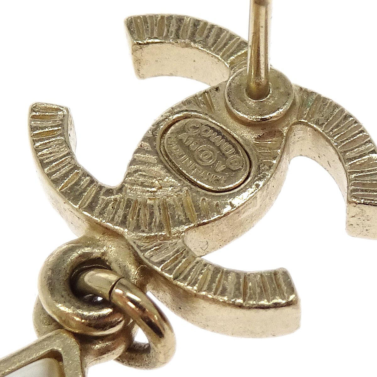 Chanel Dangle CC Star Pierced Earrings Gold A18V