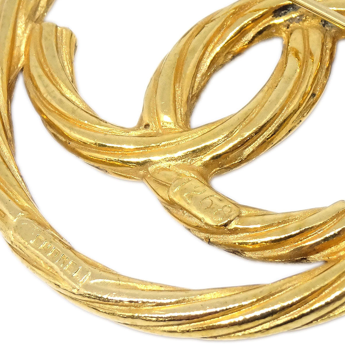 Chanel Medallion Brooch Pin Gold 1268