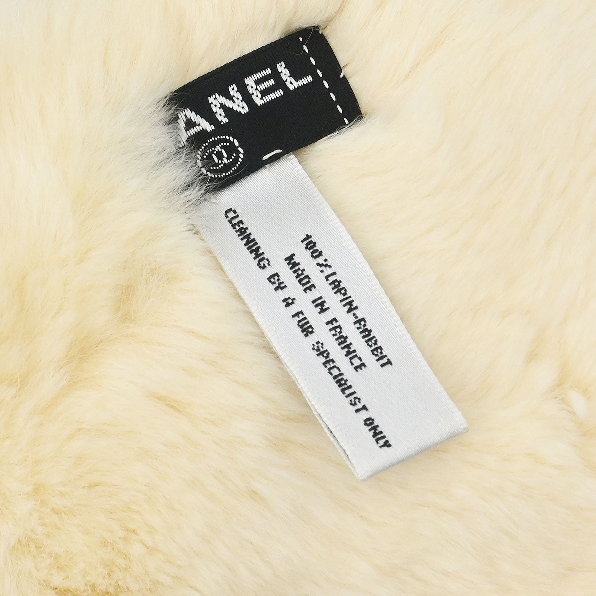 Chanel * Lapin Fur Scarf Ivory Small Good
