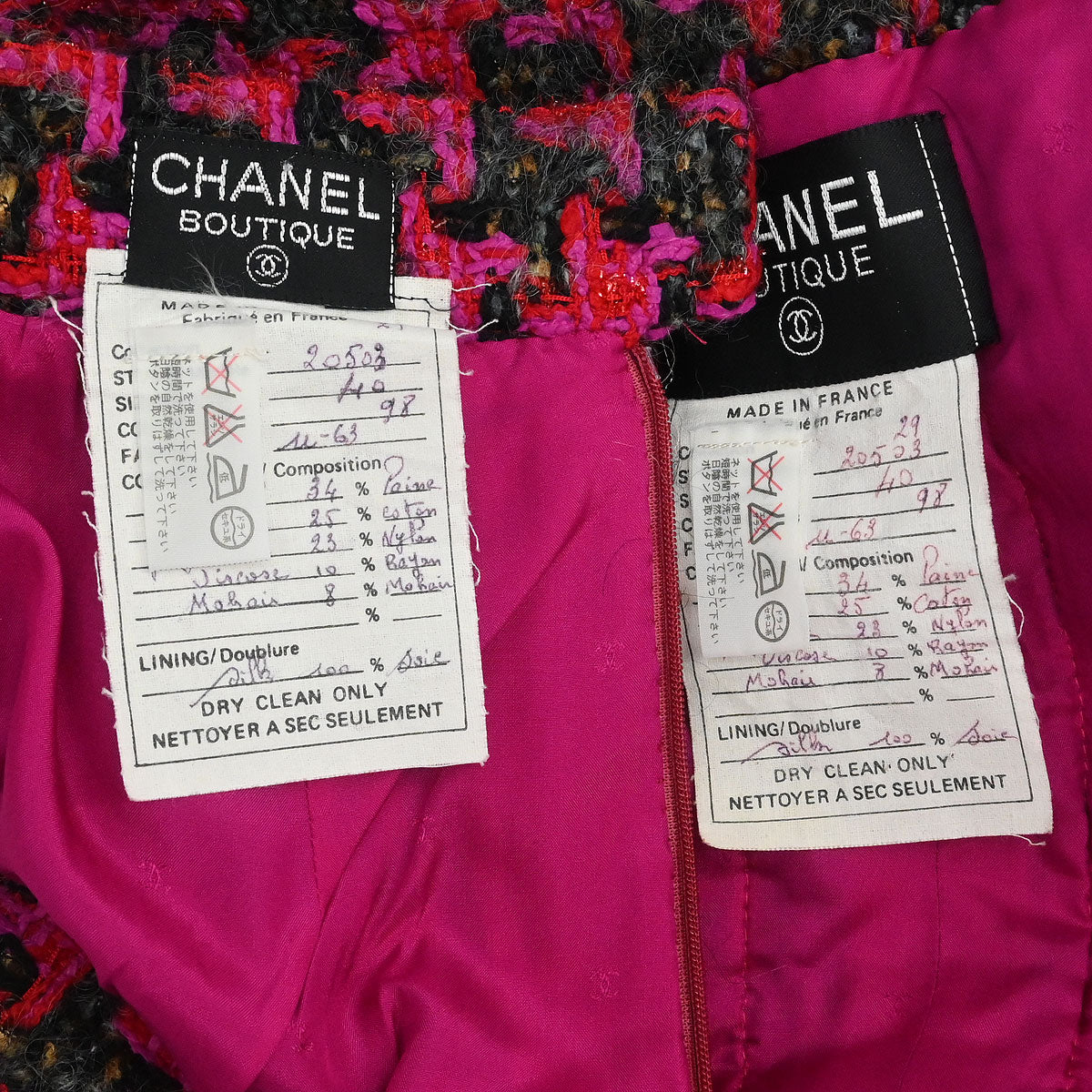 Chanel Setup Suit Collarless Jacket Skirt Pink #40
