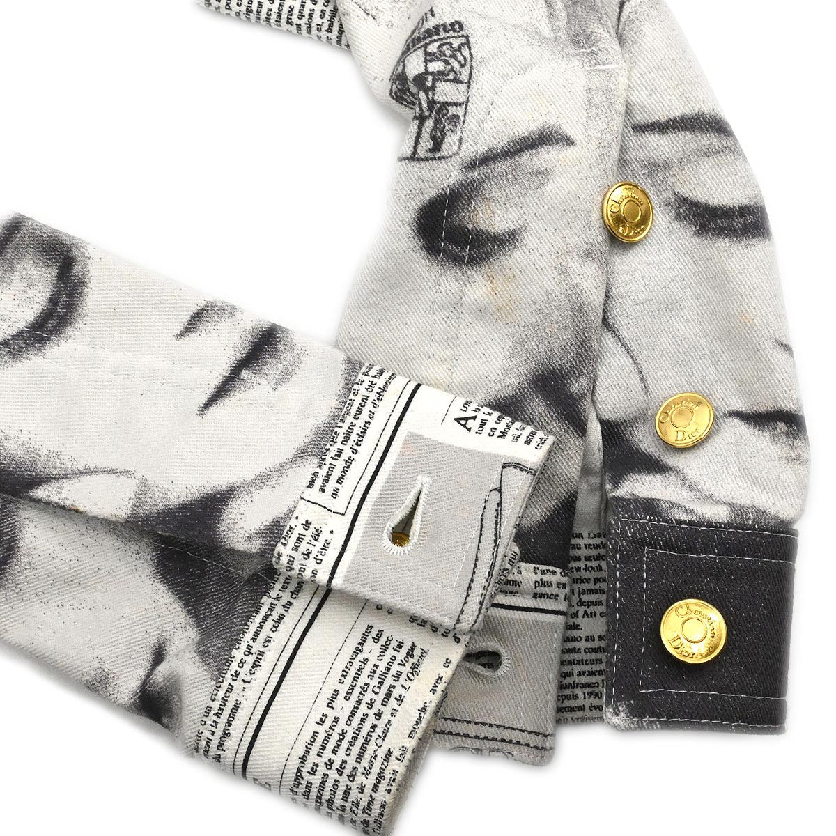 Christian Dior 2000 Single Breasted Jacket Newspaper White #40