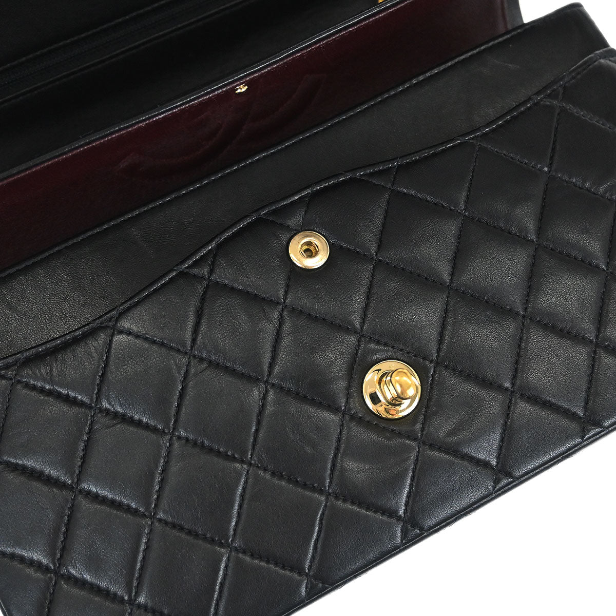 Chanel Black Lambskin Medium Classic Double Flap Shoulder Bag