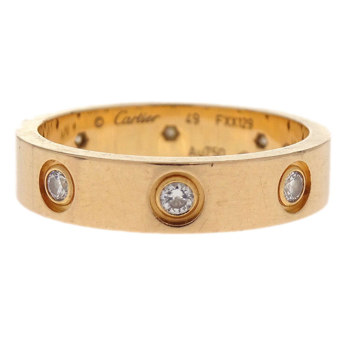 Cartier Mini Love Ring Au750 Diamond FXX129 #49 Jewelry – AMORE