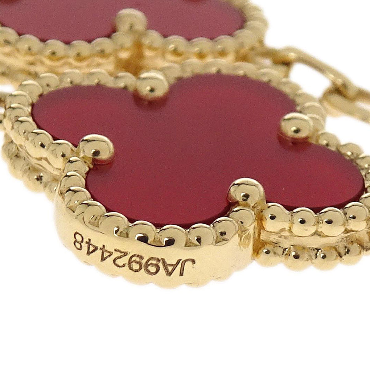 Van Cleef & Arpels Alhambra 5P Bracelet Carnelian Gold Au750 Jewelry