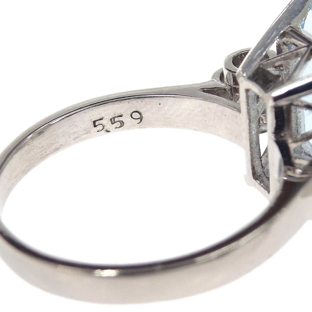 Ring Pt900 Blue Topaz Silver #49