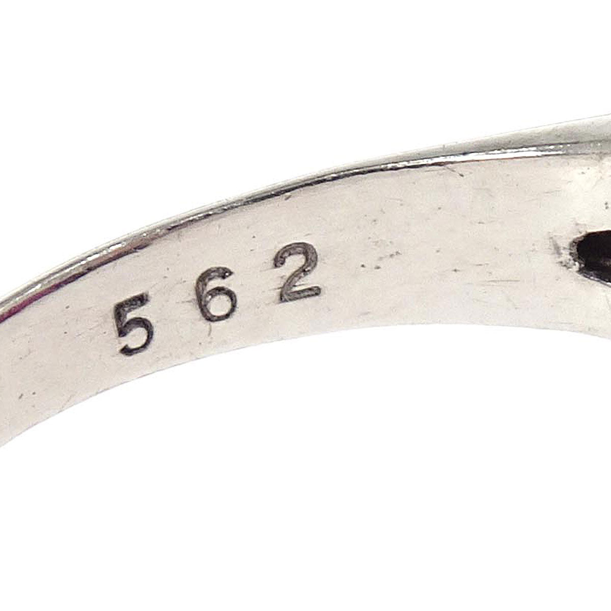 Ring Pt900 Garnet Diamond Silver #47 Jewelry