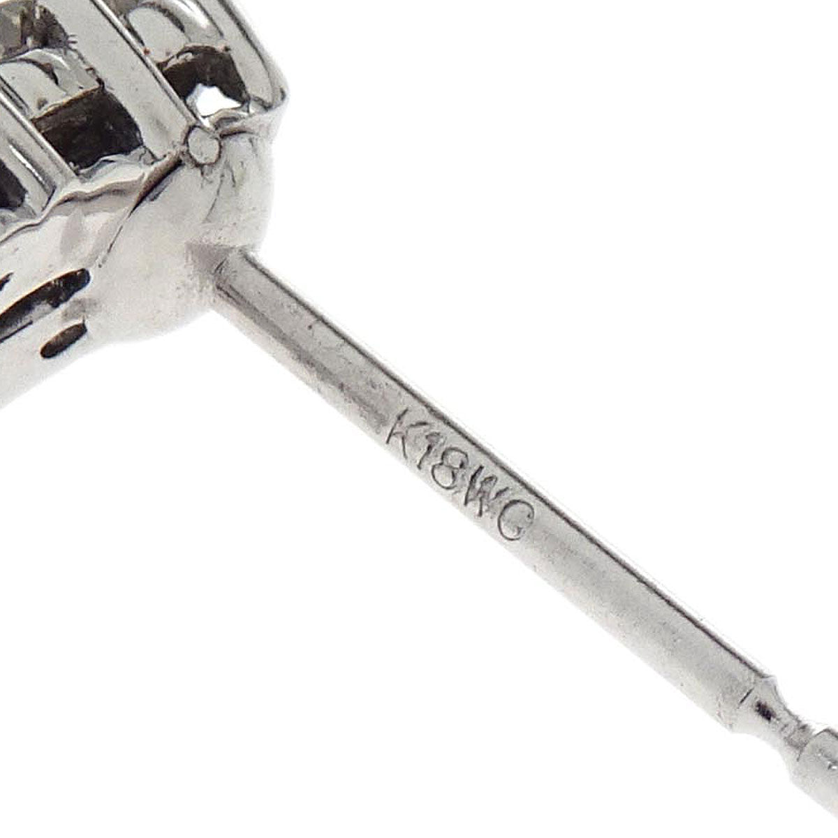 Pierced Earrings 18KWG Diamond Silver Jewelry