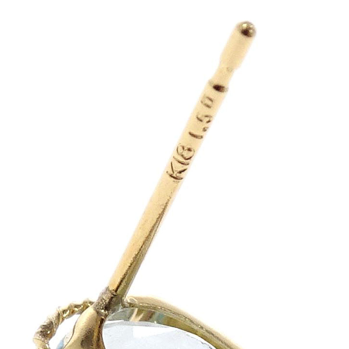 Pierced Earrings 18K Blue Topaz Gold Jewelry