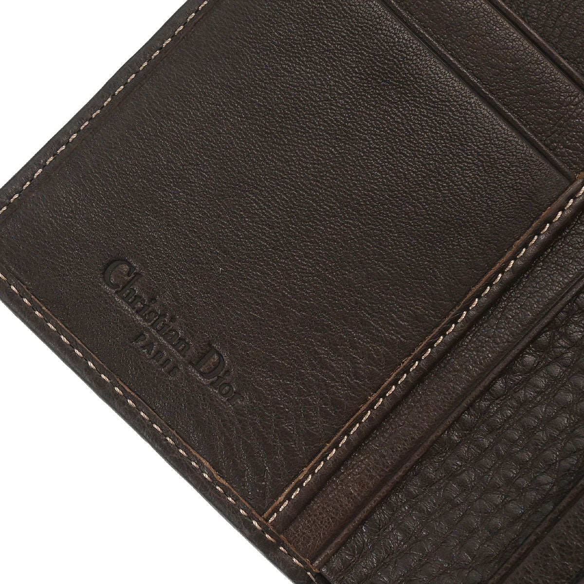 Christian Dior Brown Leather Saddle Wallet
