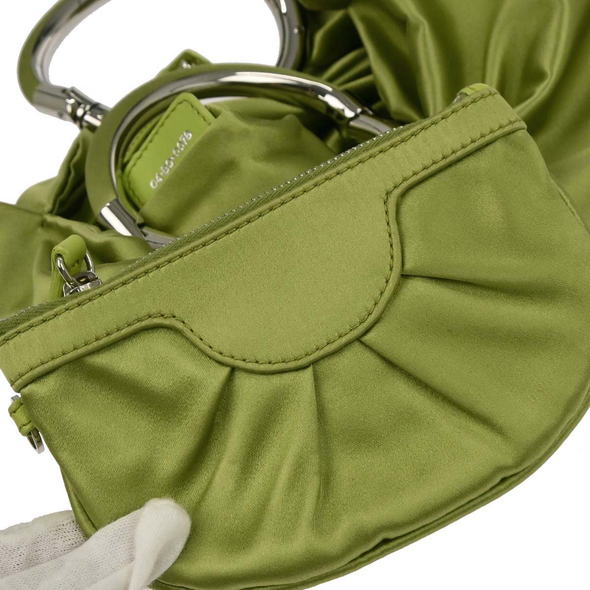 Christian Dior Green Satin Babe Handbag