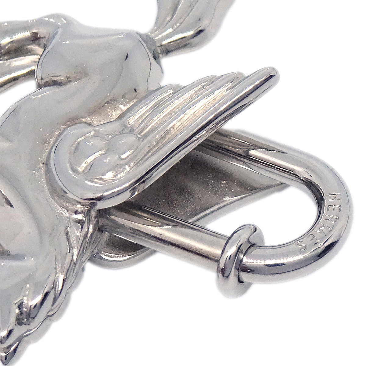 Hermes 1993 Le Cheval Pegasus Cadena Silver Small Good