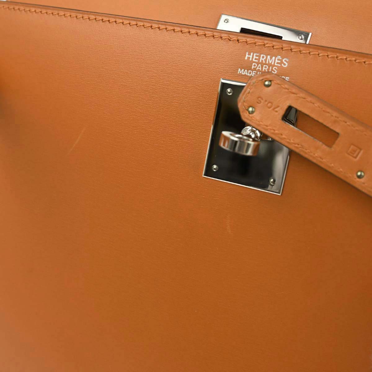 Hermes Orange Box Calf Kelly 32 Sellier 2way Shoulder Handbag