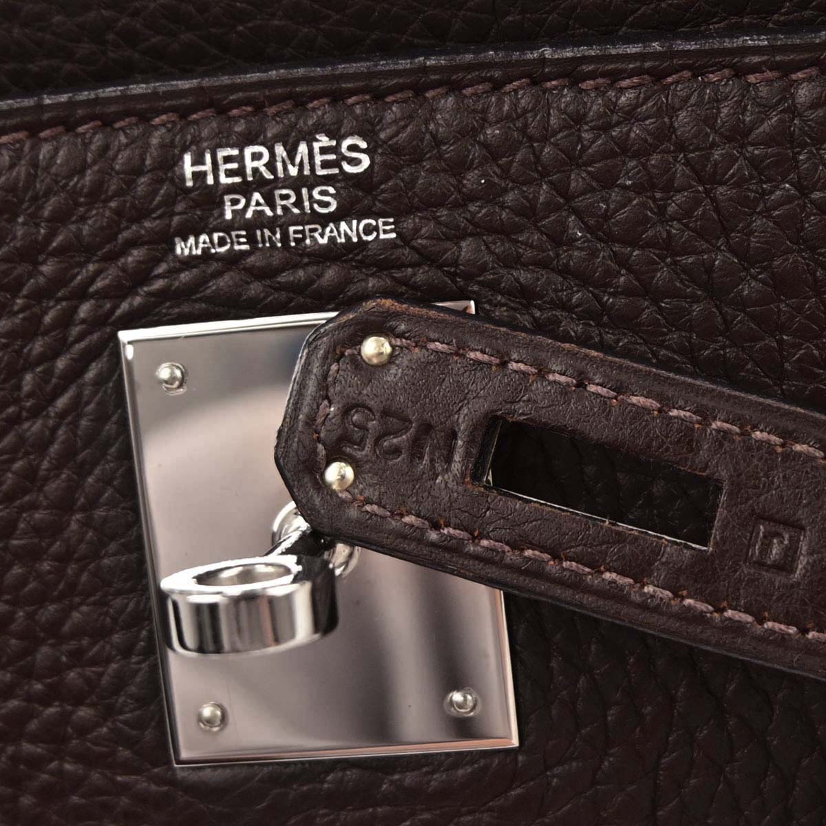 Hermes Chocolat Taurillon Clemence Kelly 32 Retourne 2way Shoulder Handbag