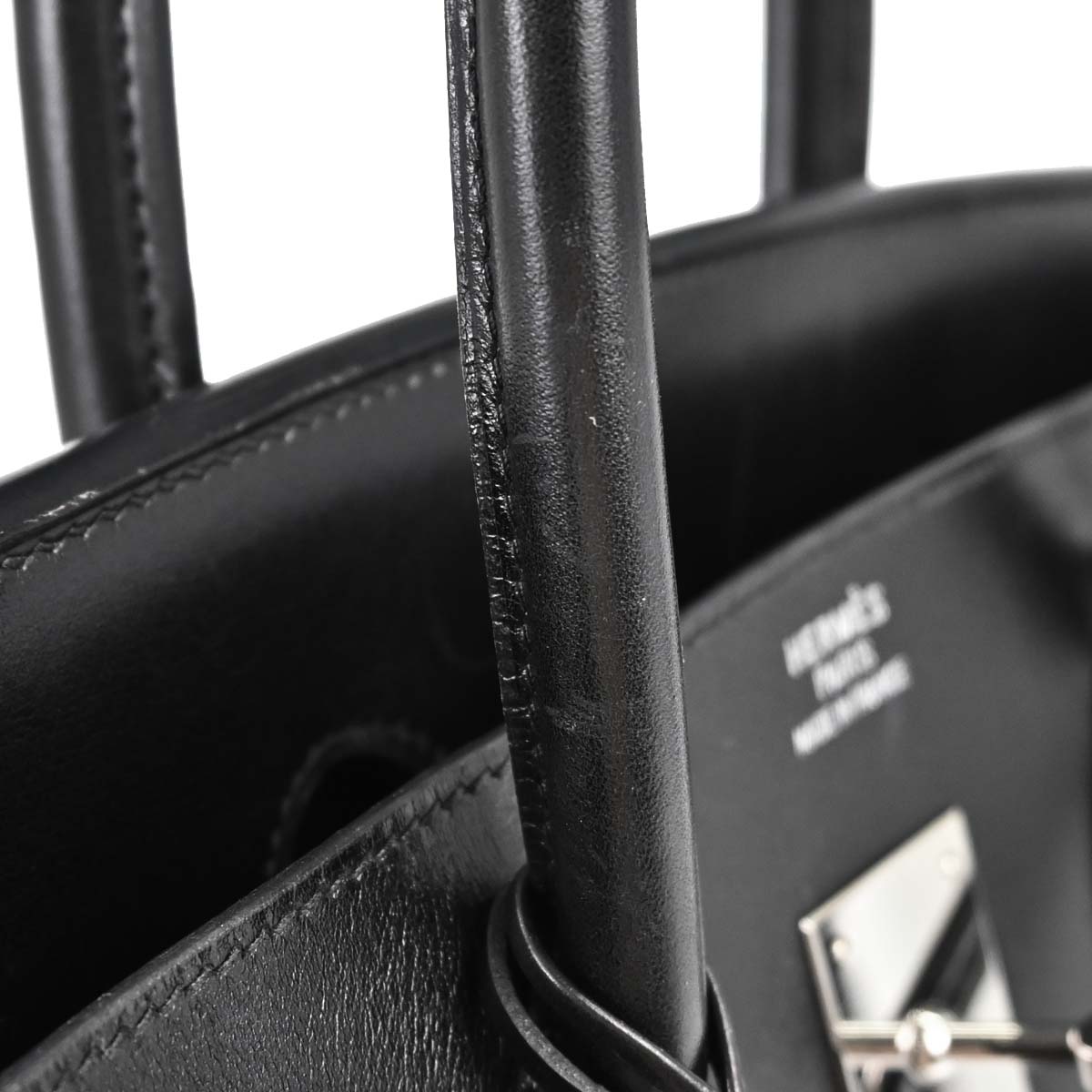 Hermes Black Box Calf Birkin 35 Handbag