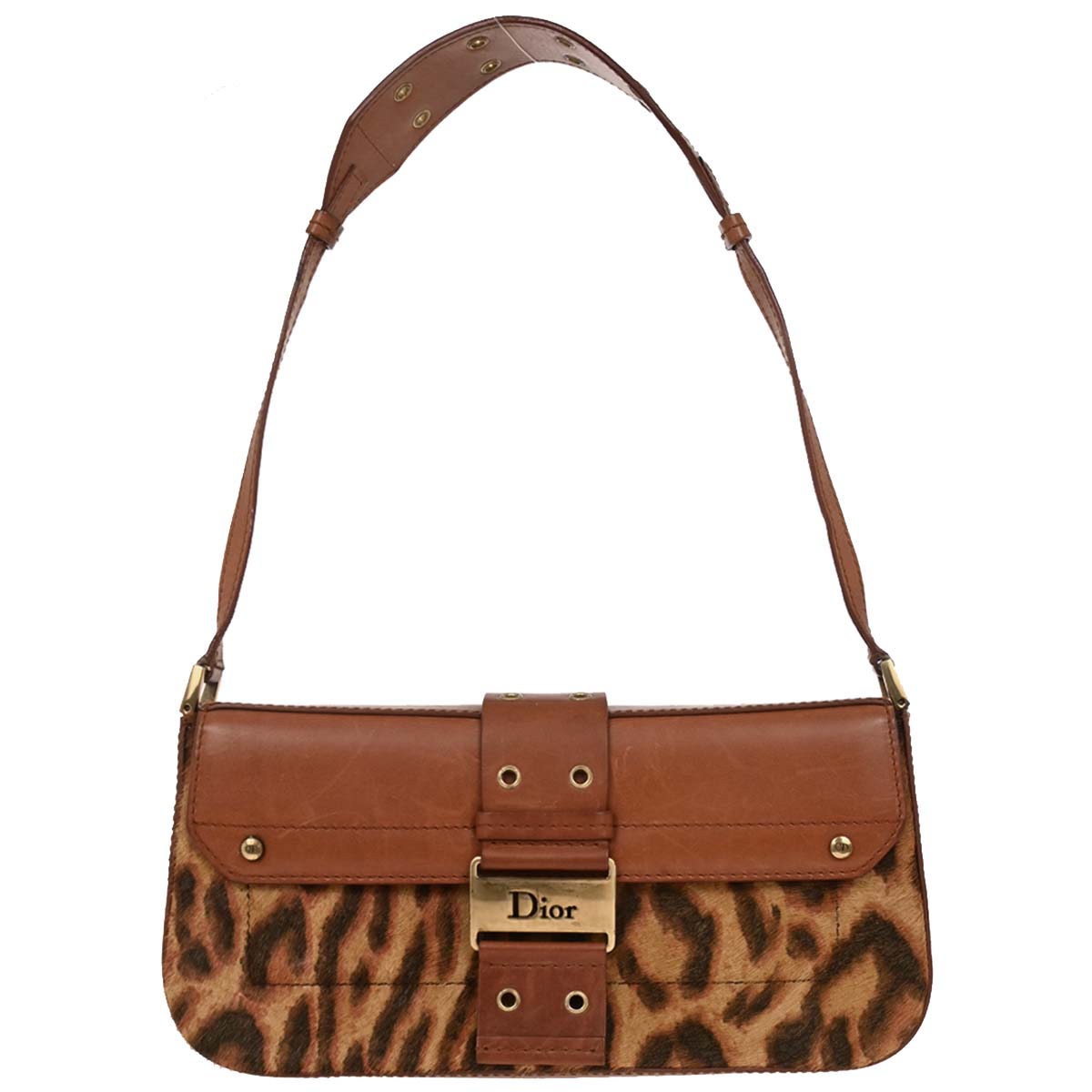 Christian Dior Brown Pony Hair Street Chic Columbus Handbag 