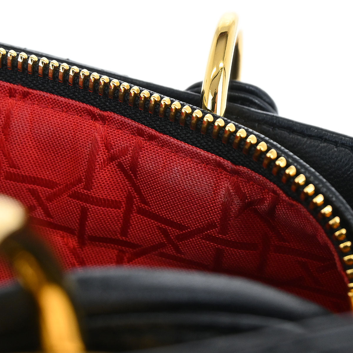 Christian Dior Black Lambskin Medium Lady Dior Cannage 2way Shoulder Handbag