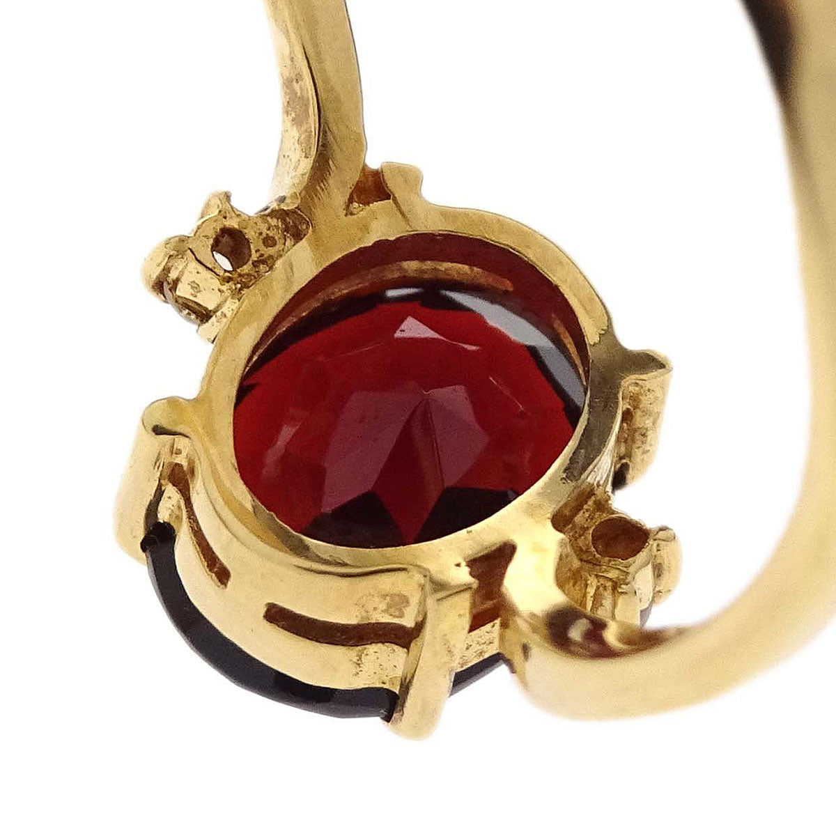 Ring 18K Ruby Diamond Gold #52 Jewelry