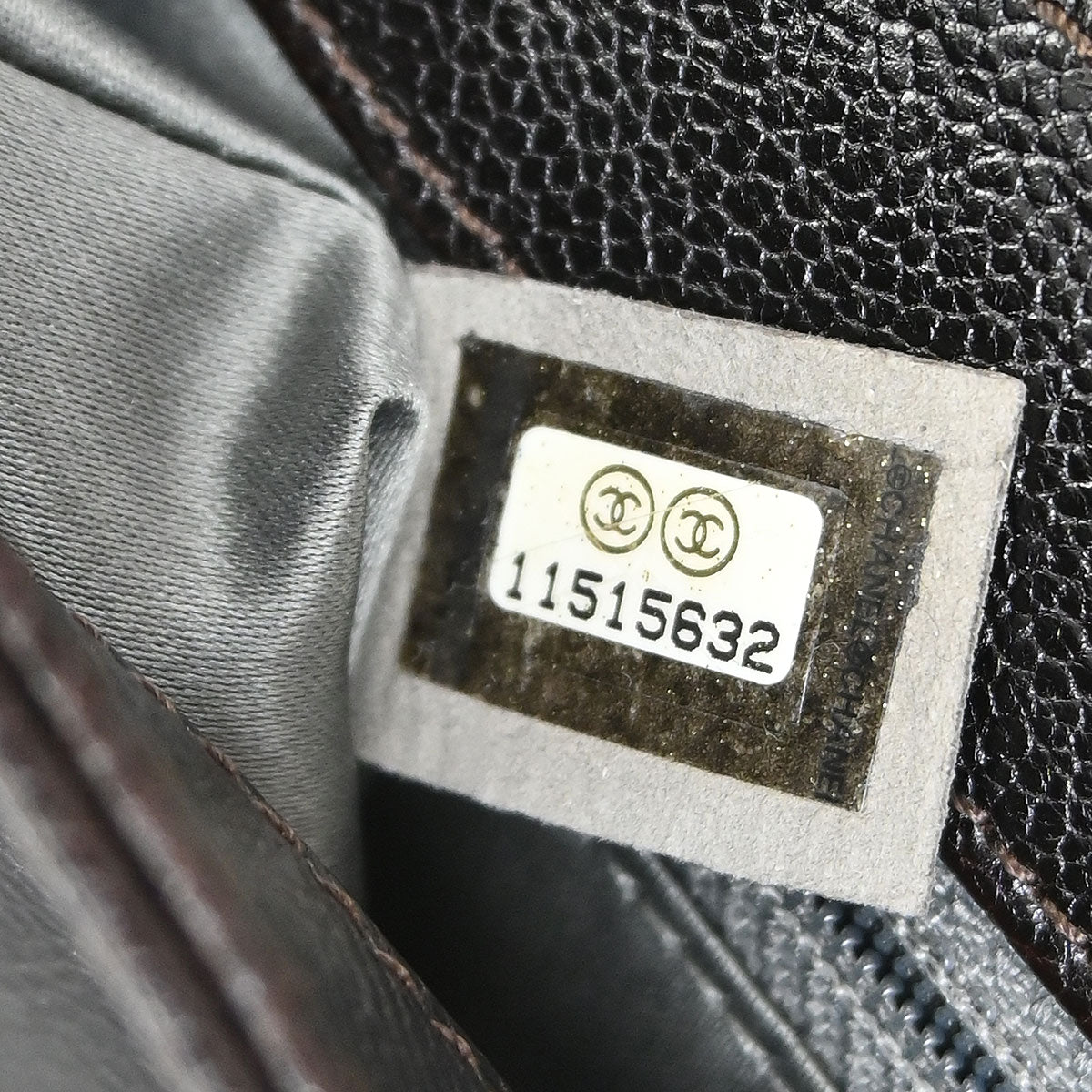 Chanel Dark Brown Caviar Skin Handbag